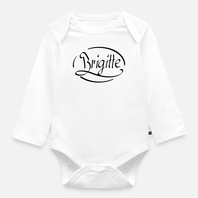 Brigitte - Body ecologico per neonato a manica lunga - bianco