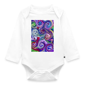 Magic Spirals - Baby Bio-Langarm-Body - Weiß - Vorne