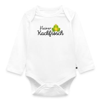 Little Poop Frog Baby Bodysuit Baby Shower Birth - Organic Longsleeve Baby Bodysuit - white - Front