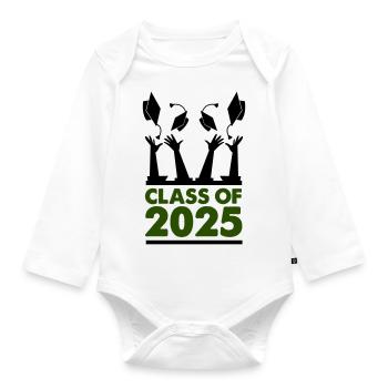 class of 2025 - Organic Longsleeve Baby Bodysuit - white - Front
