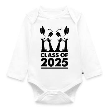 class of 2025 - Organic Longsleeve Baby Bodysuit - white - Front