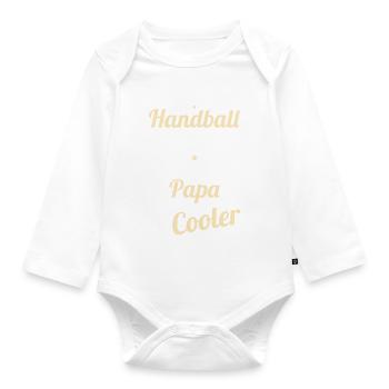 J’ai un papa handball comme un papa normal - Body Bébé bio manches longues - blanc - Devant