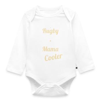 I've got a rugby mom like a normal mom - Organic Longsleeve Baby Bodysuit - white - Front