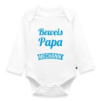 Ich bin der Beweis mein Papa nicht nur Mechanik - Baby Bio-Langarm-Body - Weiß - Vorne