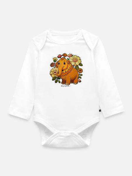 Wollmammut - Baby Bio-Langarm-Body - Weiß