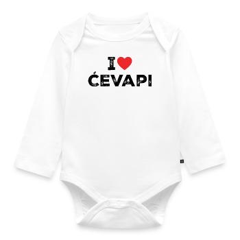 I Love Cevapi - I Heart Cevapi - Balkan Food - Body Bébé bio manches longues - blanc - Devant