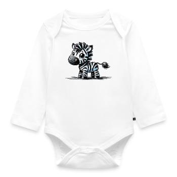 Zebra - Organic Longsleeve Baby Bodysuit - white - Front