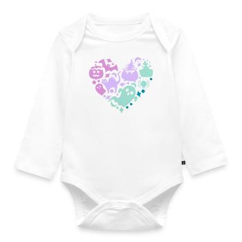 Halloween Herz - Baby Bio-Langarm-Body - Weiß - Vorne
