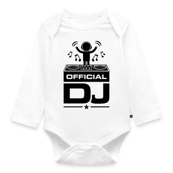 Dj Turntables - Baby Bio-Langarm-Body - Weiß - Vorne