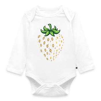 Erdbeere Früchte - Fasching Kostüm - Baby Bio-Langarm-Body - Weiß - Vorne
