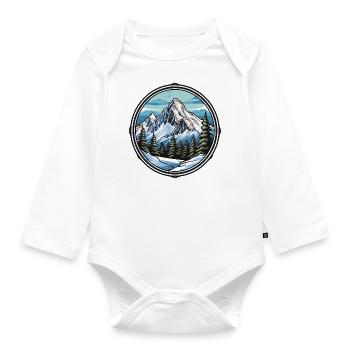 Berge Ski Piste - Baby Bio-Langarm-Body - Weiß - Vorne