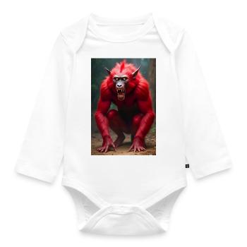 Abi, der geheimnisvolle Gott des Gerichts, steht in einem Gra - Baby Bio-Langarm-Body - Weiß - Vorne