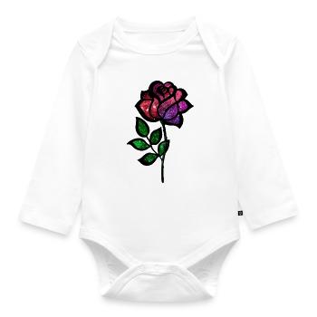 Kosmische Rose - Baby Bio-Langarm-Body - Weiß - Vorne