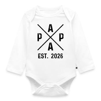 Papa Est. 2026 - Body Bébé bio manches longues - blanc - Devant
