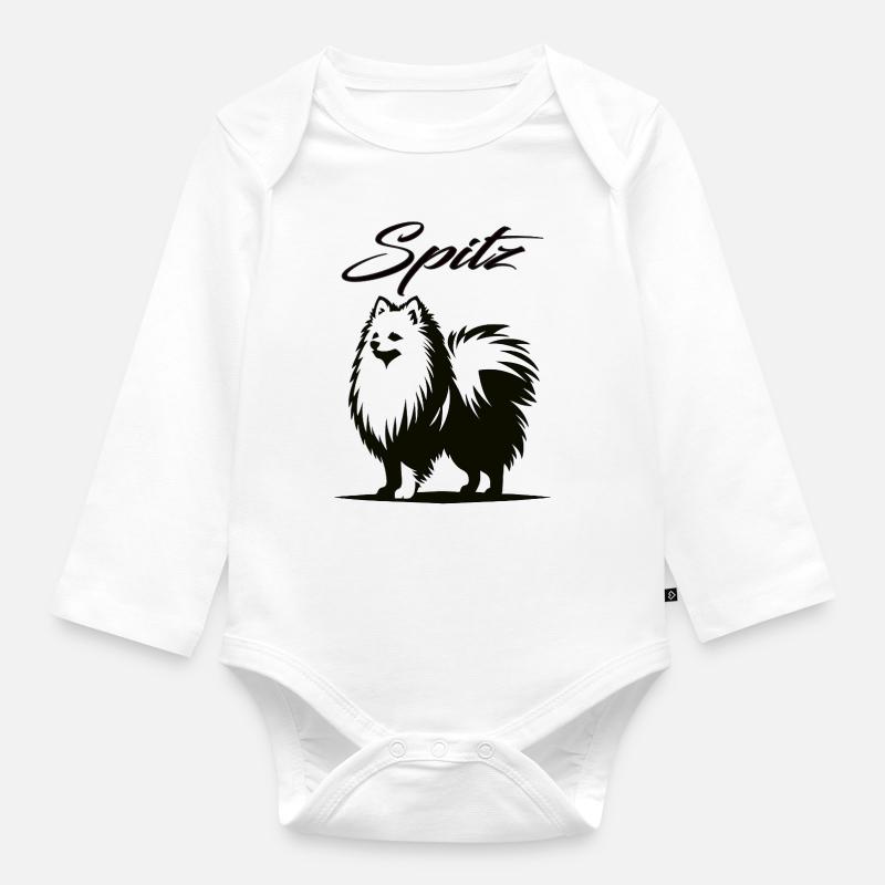 Spitz Design – Der charmante Wirbelwind - Baby Bio-Langarm-Body - Weiß