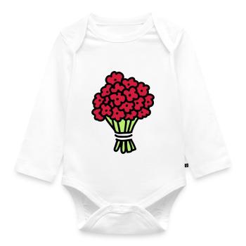 Bouquet 3 - Organic Longsleeve Baby Bodysuit - white - Front