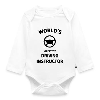 World's Greatest Driving Instructor - Baby Bio-Langarm-Body - Weiß - Vorne