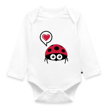Marienkäfer (ladybug) 02.2 - Baby Bio-Langarm-Body - Weiß - Vorne