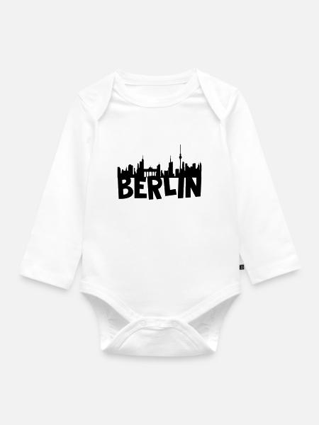 Berlin Skyline - Baby Bio-Langarm-Body - Weiß