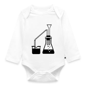 Chemie Experiment Geschenkidee Substanz mischen - Baby Bio-Langarm-Body - Weiß - Vorne