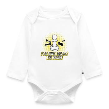 Fortune Favors Le cadeau courageux - Body Bébé bio manches longues - blanc - Devant