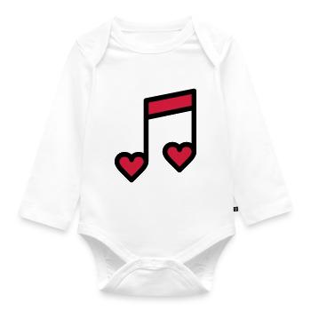 Romantische Musik Note - Baby Bio-Langarm-Body - Weiß - Vorne