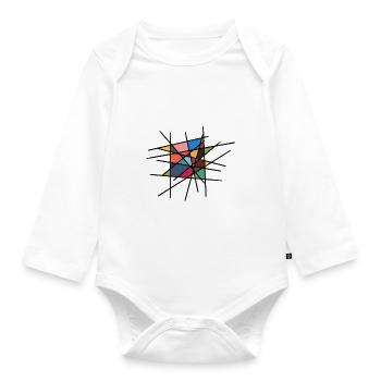 Colorful nest - Organic Longsleeve Baby Bodysuit - white - Front