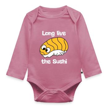 Long live the sushi - Organic Longsleeve Baby Bodysuit - mauve - Front