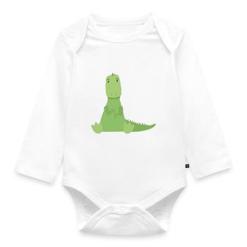 T-Rex - Organic Longsleeve Baby Bodysuit - white - Front