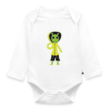 Alien - Body Bébé bio manches longues - blanc - Devant