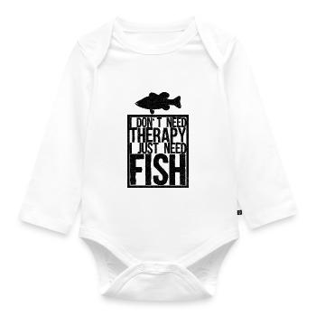 Fische Fische Fische - Baby Bio-Langarm-Body - Weiß - Vorne