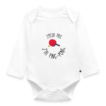 je peux pas j'ai ping pong - Body Bébé bio manches longues - blanc - Devant