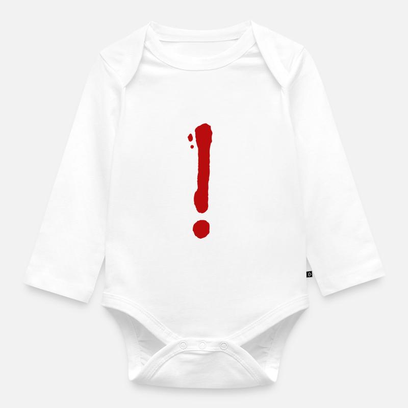 Exclamation point 3 - Organic Longsleeve Baby Bodysuit - white