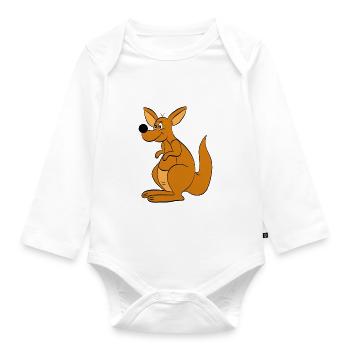 Känguru kangaroo - Baby Bio-Langarm-Body - Weiß - Vorne