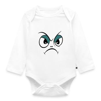 Evil look - Organic Longsleeve Baby Bodysuit - white - Front