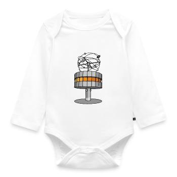 World time clock BERLIN c - Organic Longsleeve Baby Bodysuit - white - Front