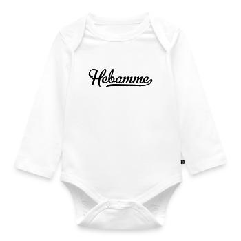 Hebamme - Baby Bio-Langarm-Body - Weiß - Vorne