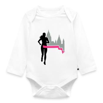 Marathon - Mainz - runner - Run - Run - 3C - Organic Longsleeve Baby Bodysuit - white - Front