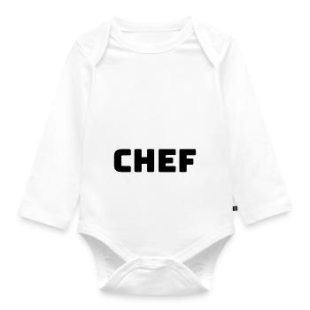 Chef Chef Chef's hat Cooking Gift idea - Organic Longsleeve Baby Bodysuit - white - Front