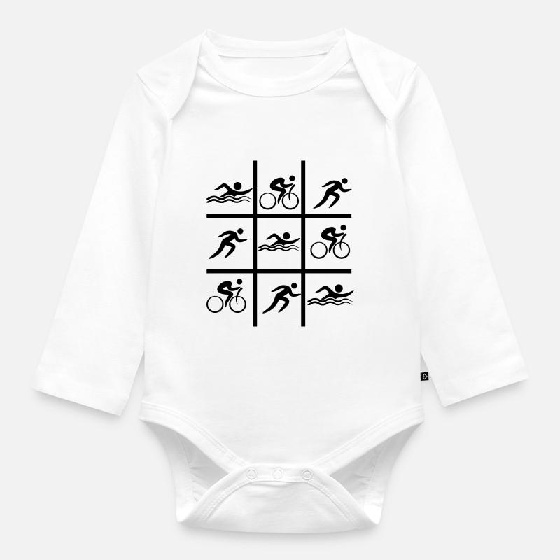 Triathlon - Body Bébé bio manches longues - blanc