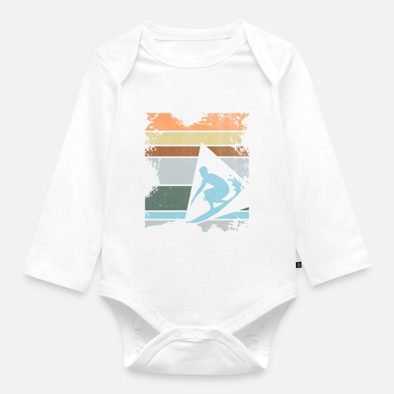 surfeur - Body Bébé bio manches longues - blanc