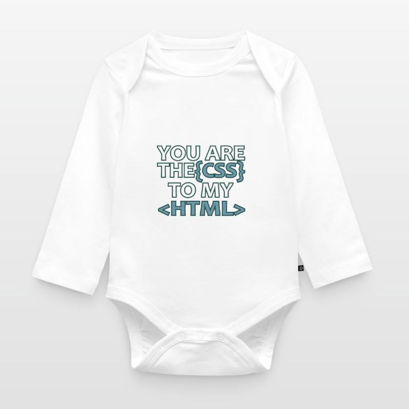 Web developer CSS HTML Informatik Funny gift Organic Longsleeve Baby Bodysuit