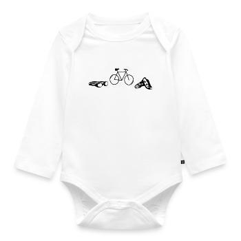 triathlet instrument - Baby Bio-Langarm-Body - Weiß - Vorne
