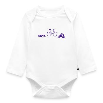 triathlet - Baby Bio-Langarm-Body - Weiß - Vorne