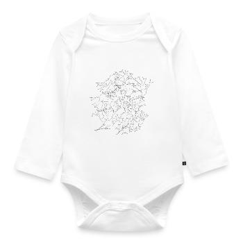 Abstrakt Kunst Symbol Schwarzweiß Zeichen - Baby Bio-Langarm-Body - Weiß - Vorne