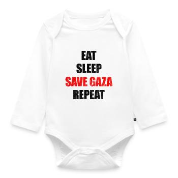 Save Gaza Streifen Palestine Free Geschenk - Baby Bio-Langarm-Body - Weiß - Vorne