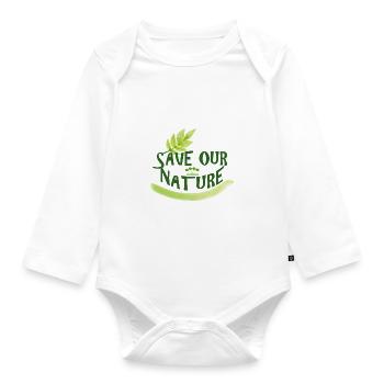 Naturschutz - Baby Bio-Langarm-Body - Weiß - Vorne