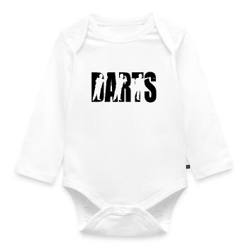 Darts Dart Darten - Baby Bio-Langarm-Body - Weiß - Vorne