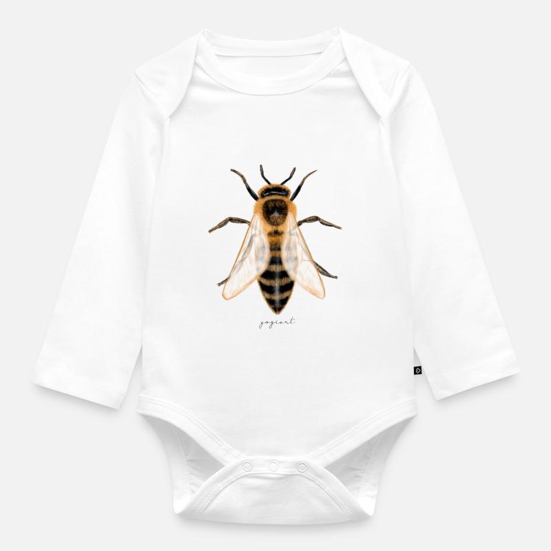 abeille - Body Bébé bio manches longues - blanc