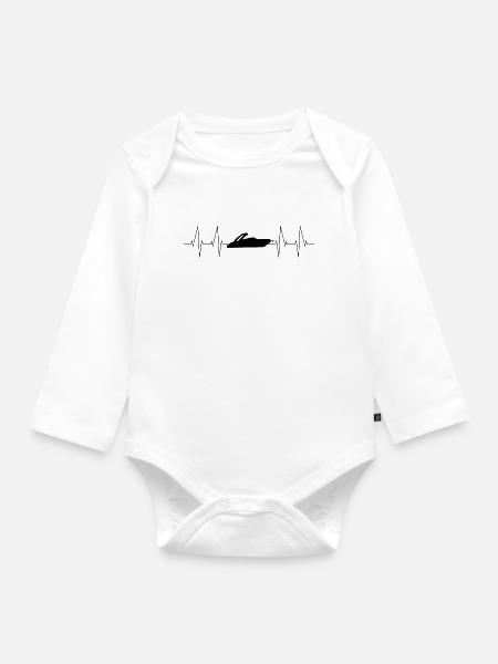 Motorboot Herzschlag - Baby Bio-Langarm-Body - Weiß